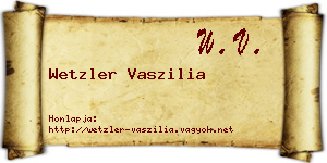 Wetzler Vaszilia névjegykártya